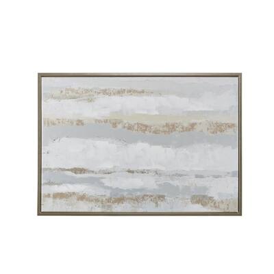 Madison Park Strato Gold Foil and Hand Embellished Abstract Framed Canvas Wall Art