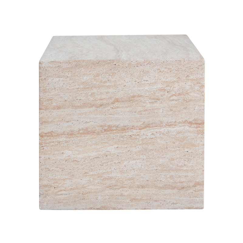 Roomfitters Contemporary Square Side Table, Durable Lightweight Accent Table for Outdoor Indoor Use, Beige