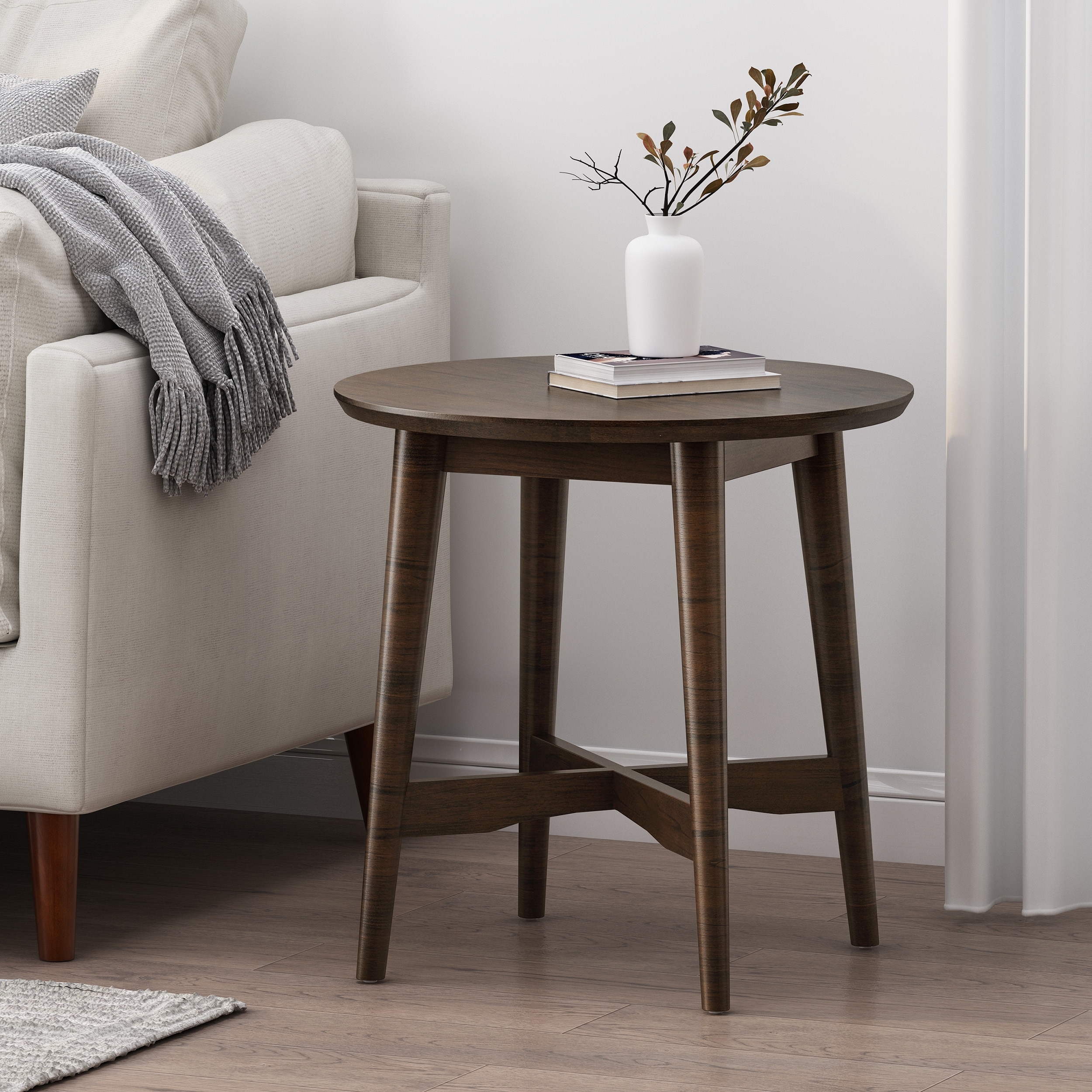 Normandie mirrored round end table by christopher knight home deals