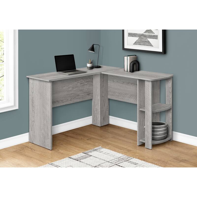 Contemporary 48" L-Shaped Desk with Open & Closed Storage, Space-Saving Corner Desk for Work & Laptop