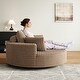 preview thumbnail 66 of 89, GDFStudio - Lavelle Corduroy 360 Degree Swivel Chair Fluffy Modern Sleeper