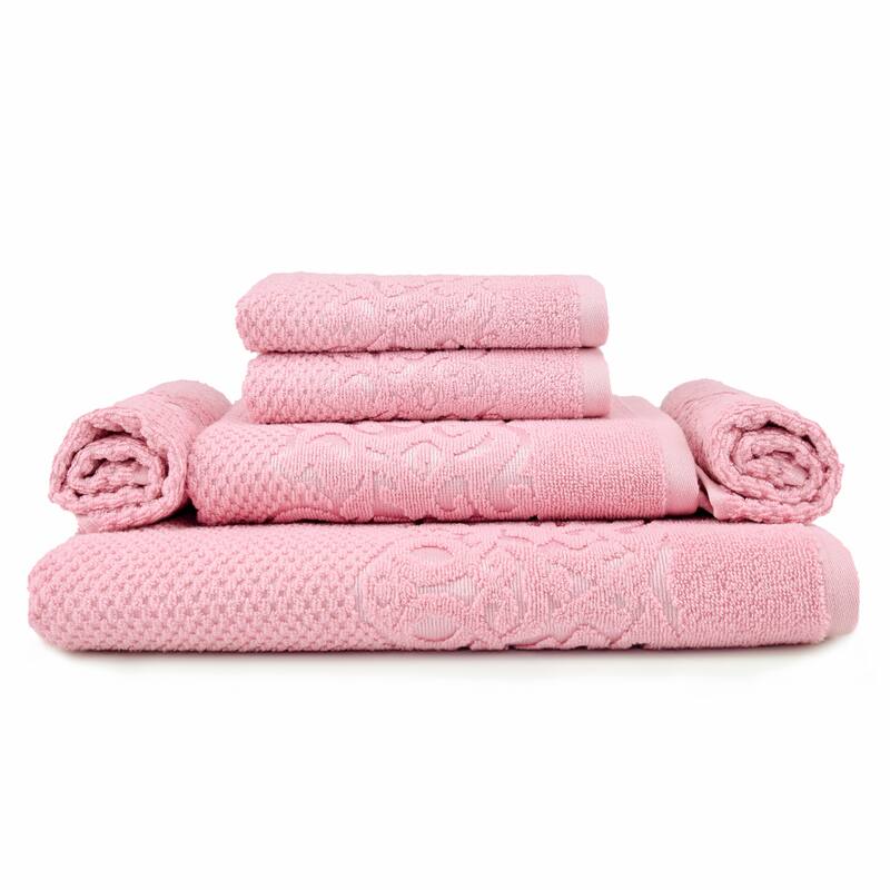 East'N Blue Galata Turkish Cotton Bath Towel Set (Set of 6) - (1 Bath Towel, 1 Hand Towel, 4 Washcloth)