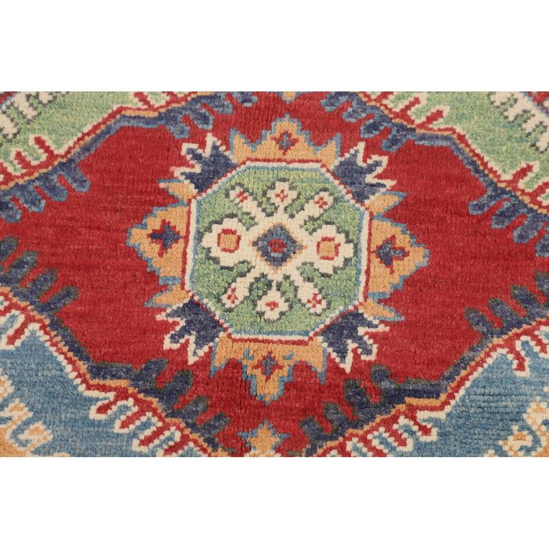 Multi-Color Kazak Oriental Area Rug Handmade Wool Carpet - 4'11" x 6'7"