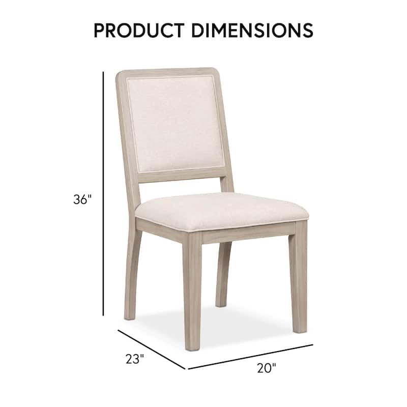 Furniture of America Billet Modern Natural Oak Wood Upholstered Side Chair (Set of 2)