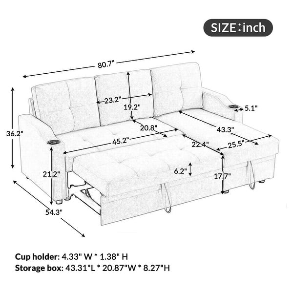 Sofa Bed Reversible Sectional Couch for Living Room Furniture Set Bed Bath & Beyond 34057343