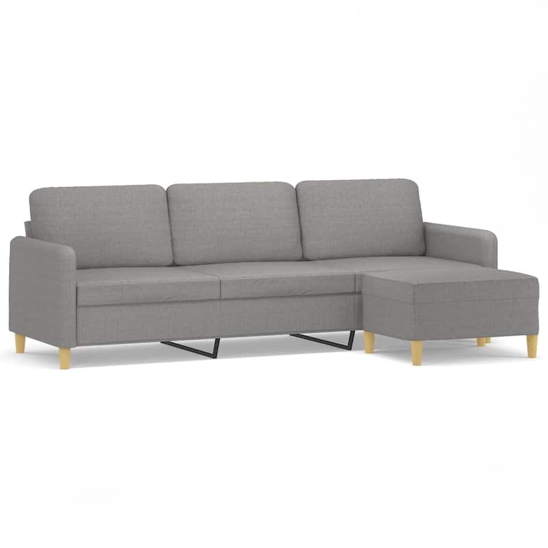 vidaXL Sofa Chair with Footstool Living Room Accent Upholstered Chair Fabric
