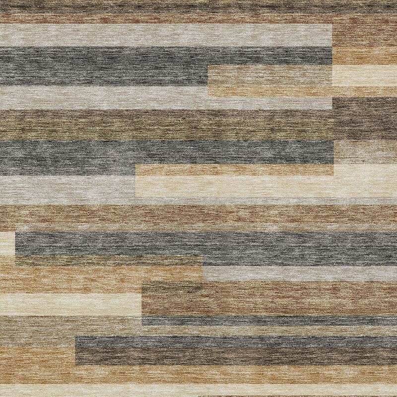 HomeRoots Striped Transitional Rectangle Outdoor Rug