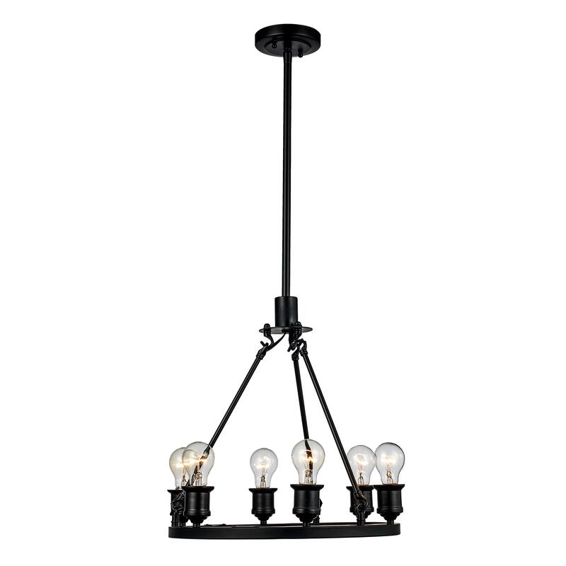 Trans Globe Underwood 6 Light Chandelier in Rubbed Oil Bronze
