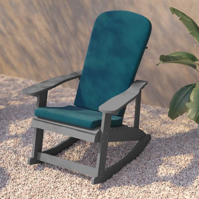 Indoor/Outdoor Rocking Adirondack Chairs with Cushions - Set of 2 - 29.5"W x 37.75"D x 39.5"H