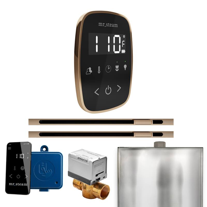 Mr Steam BFXL Butler Flex Max Linear Package Steam Shower Control - Black / Polished Gold