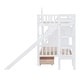 preview thumbnail 5 of 7, Twin Over Twin Castle Style Bunk Bed Kids Bed with 2 Drawers 3 Shelves and Slide Kids Furniture, White