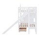 preview thumbnail 5 of 7, Twin Over Twin Size Bunk Bed Kids Bed with 2 Drawers 3 Shelves and Slide, White