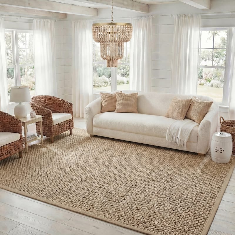 SAFAVIEH Natural Fiber Zymryd Basketweave Seagrass Rug - 9' x 12' - Natural/Beige