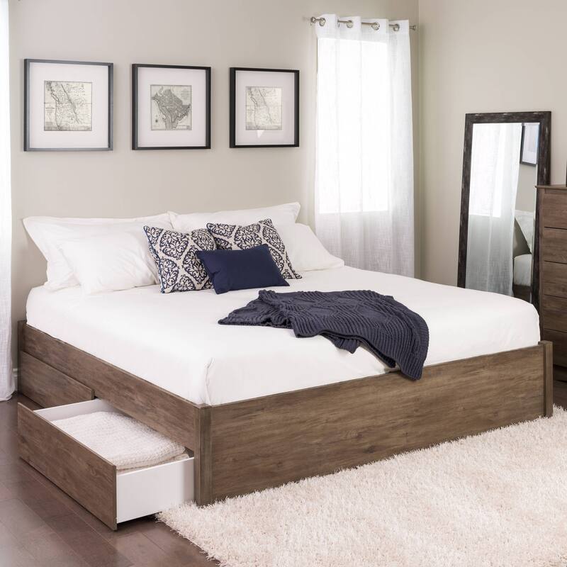 Prepac King 4-post Platform Bed with Optional Drawers