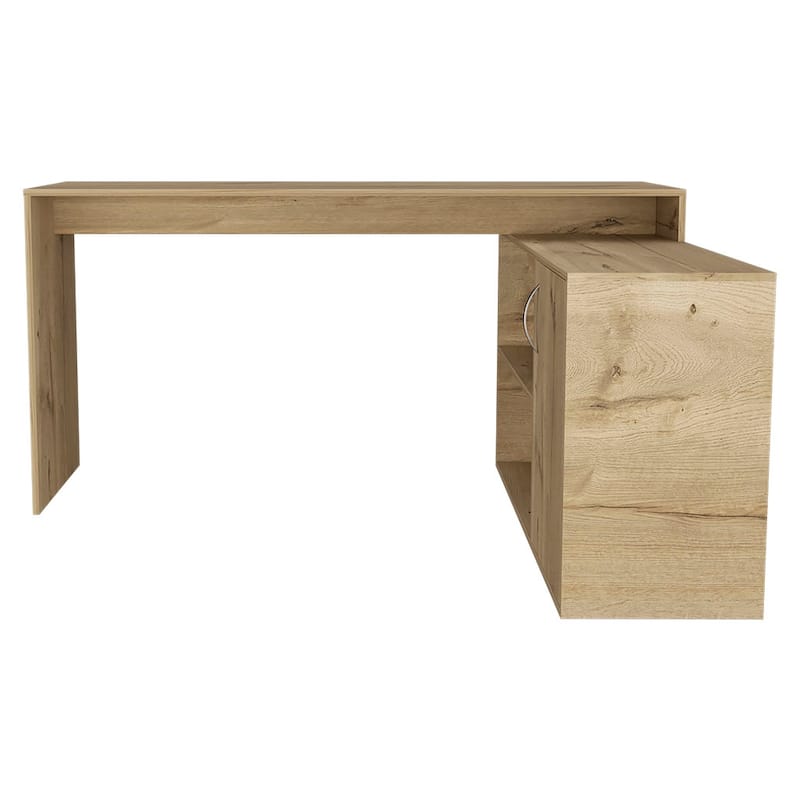 Modern L-Shaped Computer Desk with Open & Closed Storage Computer Table for Living Room Bedroom