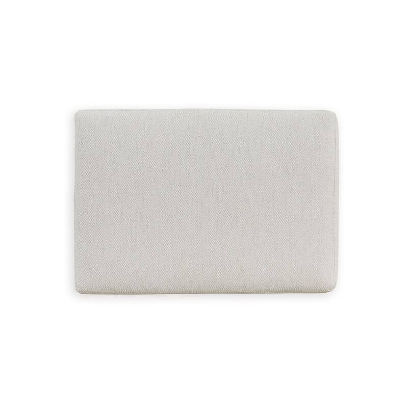 Maite Ottoman, Modern Chalk Gray Polyester, Soft Cushions, 34 Inch