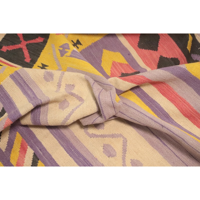 Hand Woven Southwestern Wool Multi-Colored Geometric Area Rug - 12' 10'' X 9' 8''