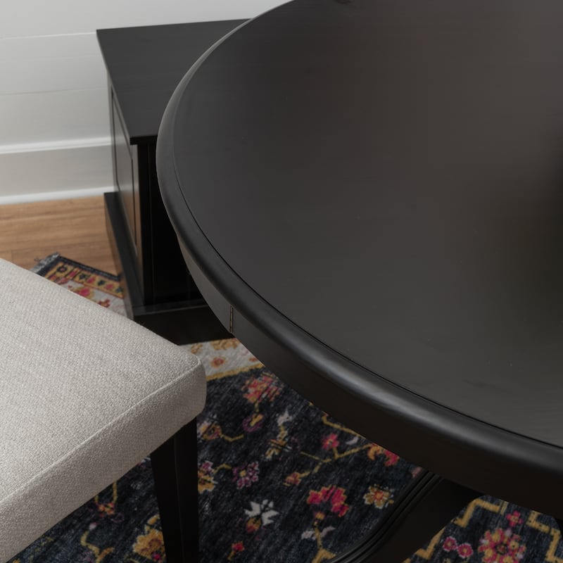 Josie Black Wooden 4-Piece Nook Table and Dining Chair Set with 2 Chairs