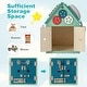 preview thumbnail 8 of 9, Montessori Play House with Sensory Games and Interior Storage Space-Blue - 13" x 13" x 18"