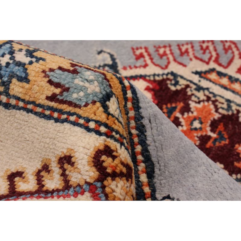 ECARPETGALLERY Hand-knotted Uzbek Ghazni Grey Wool Rug - 4'11 x 6'5