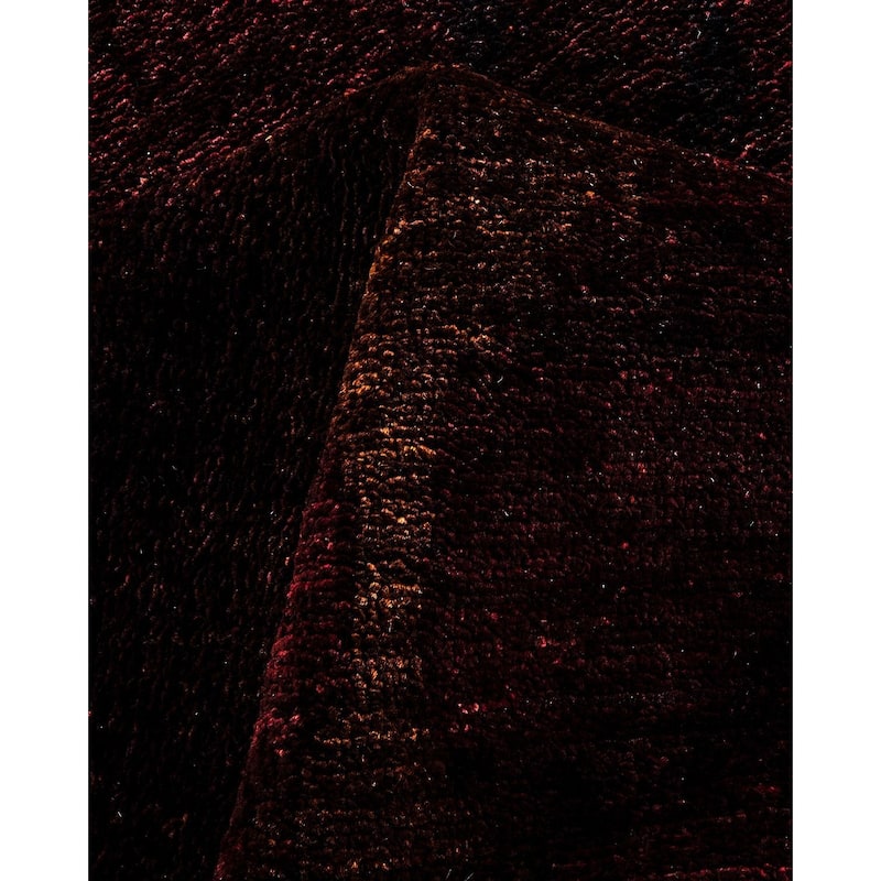 Overton Hand Knotted Wool Vintage Inspired Modern Contemporary Modern Brown Area Rug - 6' 1" x 11' 5"