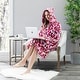 preview thumbnail 1 of 4, Classic Turkish Towels Multicolor Square Printed Hooded Velour with Terry Lining SPA Bath Robe L/XL