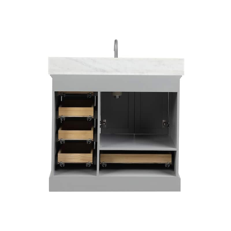 Blossom Copenhagen 36" Bathroom Vanity with Marble Top & Ceramic Sink