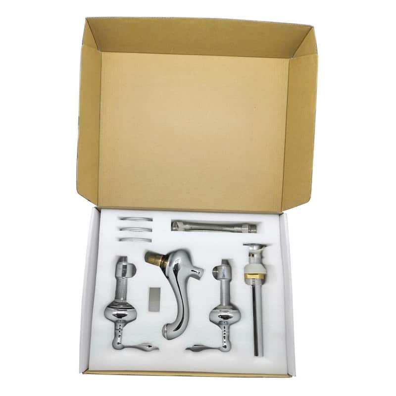 Chrome Widespread Bathroom Faucet Upscale Belle Antique Design 2 Handles with Drain Renovators Supply