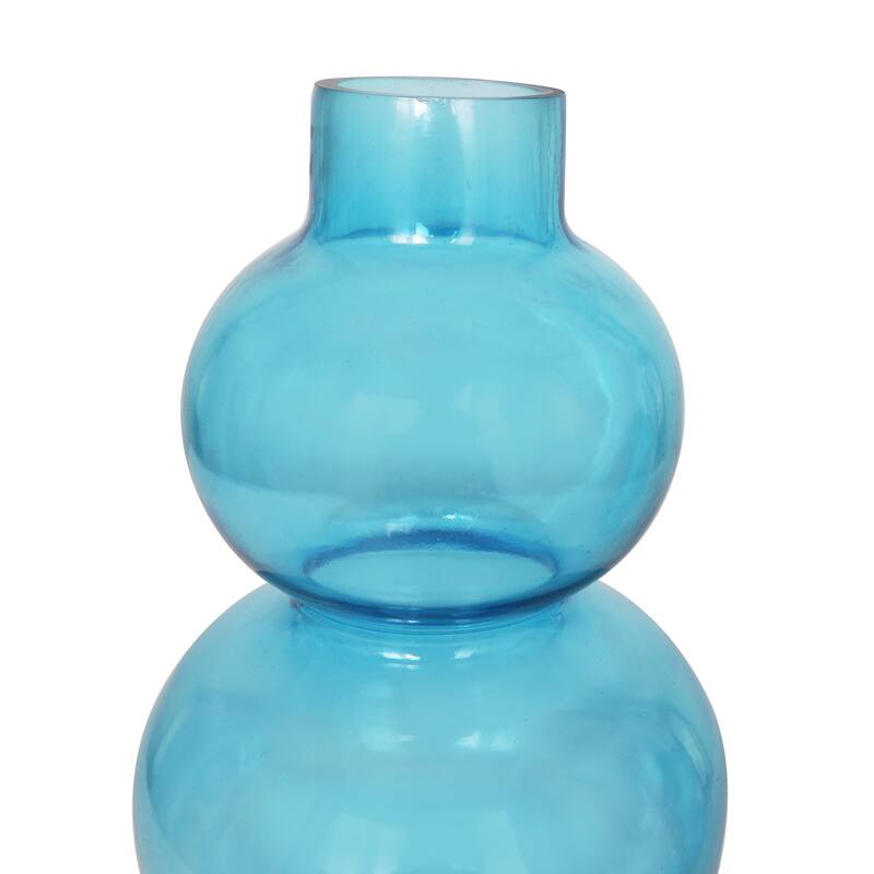Blue Glass Bubble Vase with Various Sizes (Set of 2) On Sale Bed
