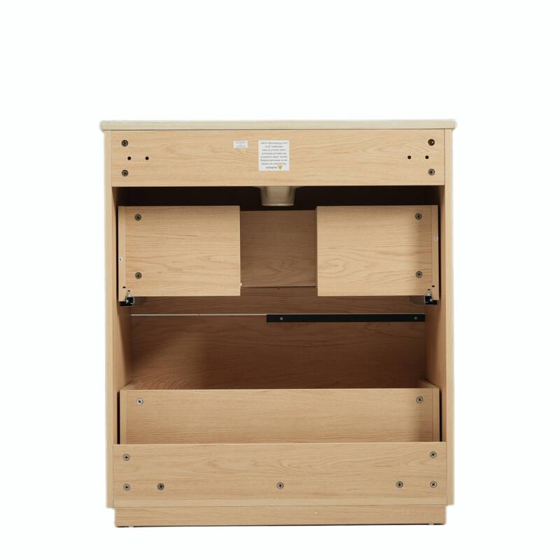 30" Bathroom Vanity with Ceramic Sink & Full-Extension Drawers