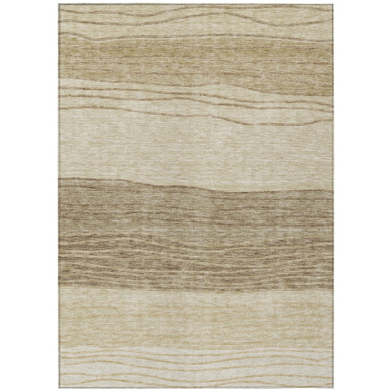 HomeRoots Striped Transitional Rectangle Outdoor Rug