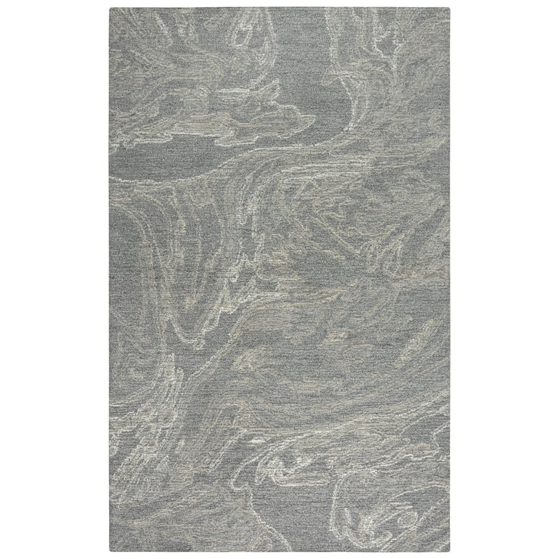 Alora Decor Peace Beige and Wave-Patterned Hand-tufted Wool Rug