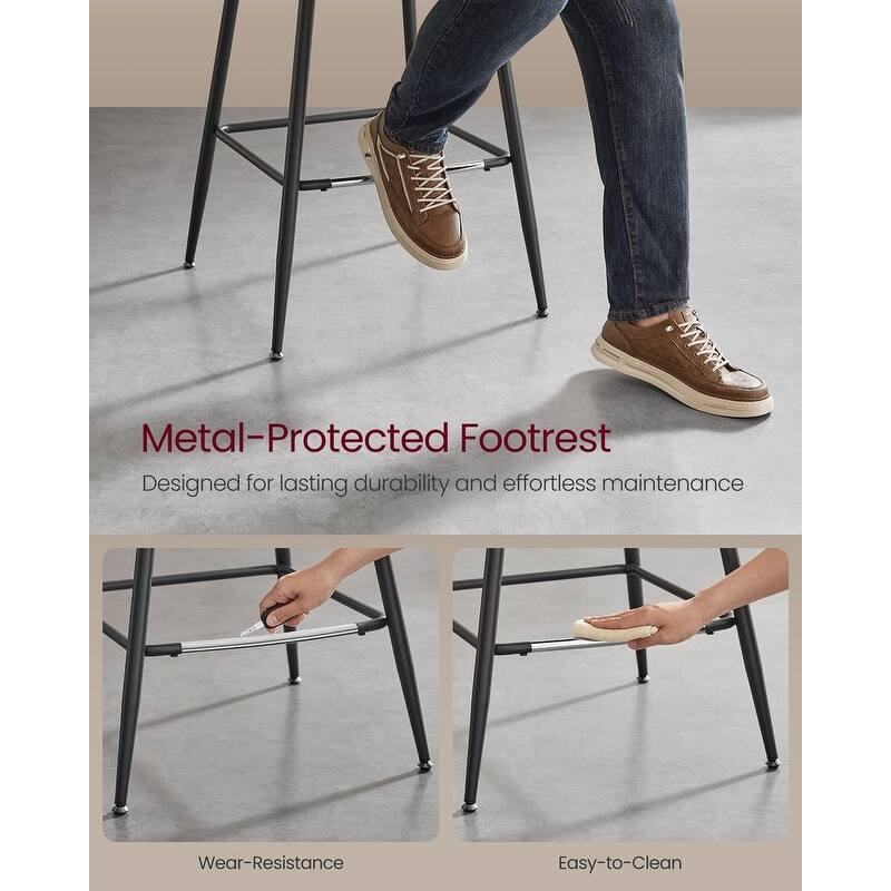 Contemporary Set of 2 Bar Stools - Stylish Seating Solution for Home