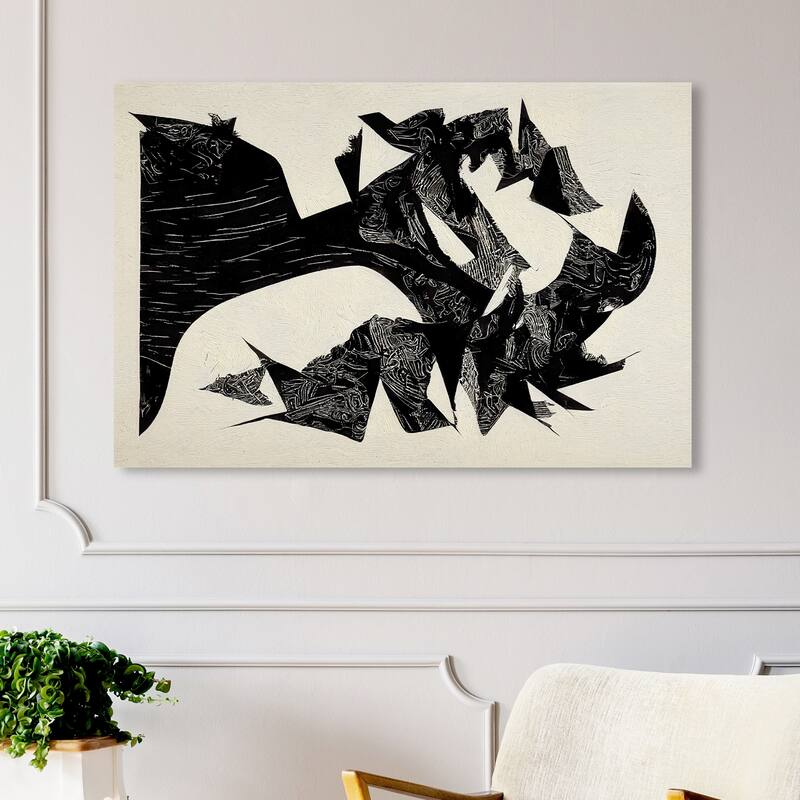 Wynwood Studio Abstract Abstract Neutral Form Black and Modern & Contemporary Wall Art Canvas Print - 30 x 45