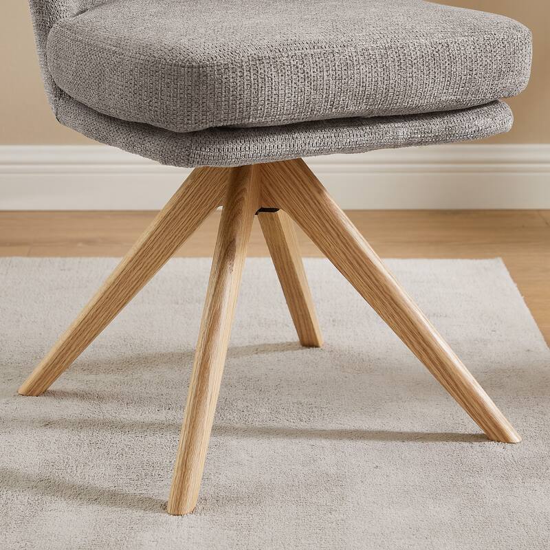 Art Leon Wood and Fabric Swivel Desk Chair