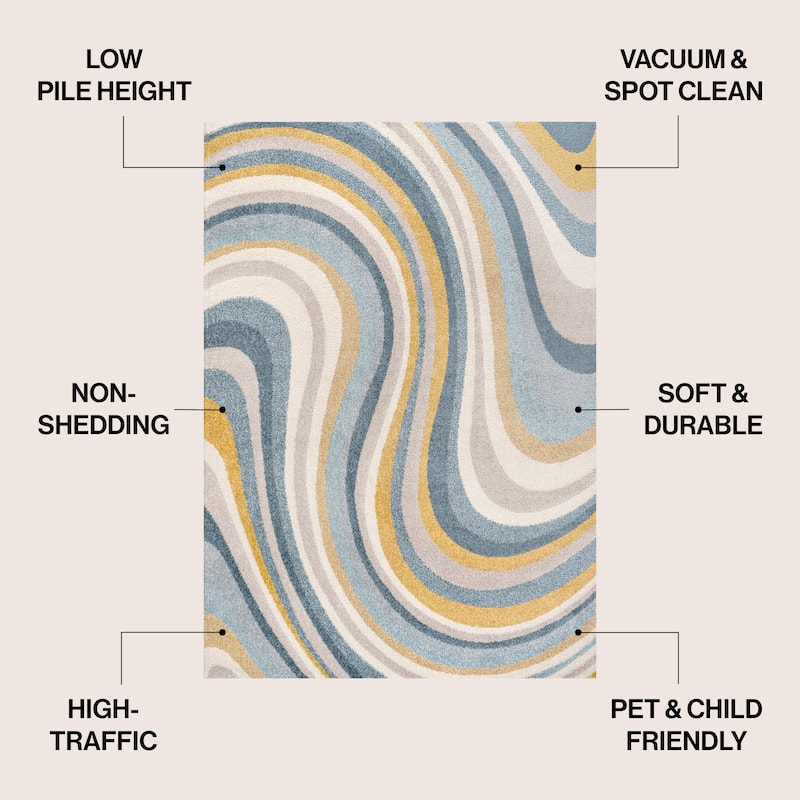 JONATHAN Y Prism Abstract Swirl Area Rug