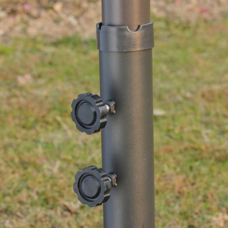 Outsunny Patio Umbrella 15' Steel Rectangular Outdoor Double Sided Market with base, UV Sun Protection & Easy Crank