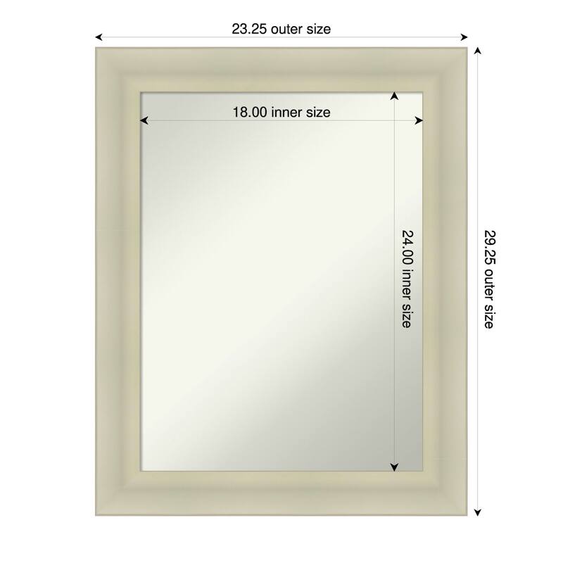 Oliver Non-Beveled Wood Framed Wall Mirror - 23 x 29 in - Oliver Warm Silver