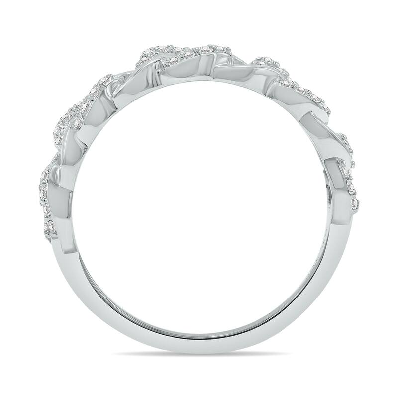 Marquee Jewels 1/3 CTW Chain Style Lab Grown Diamond Band in 10K White Gold (F-G Color, VS1- VS2 Clarity)