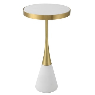 Uttermost Apex White Concrete Accent Table - 13"W x 24"H x 13"D