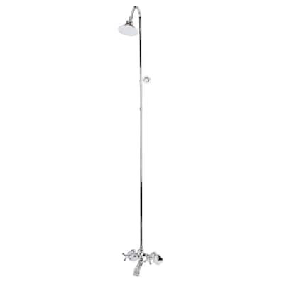 Vintage Shower Combo in Polished Brass