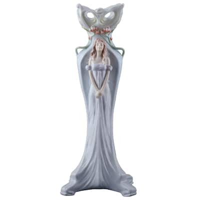 Charis 14.37" height Woman & Peony Tall Vase multicolor Fine Porcelain