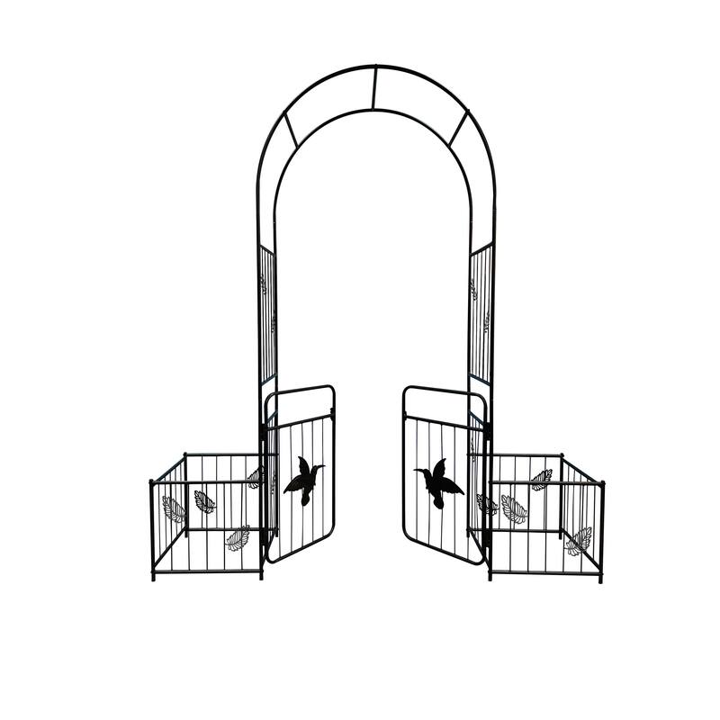 Metal Garden Arch with doors Garden Arbor Trellis Climbing Plants Support Arch Outdoor Arch Wedding Arch Party Events Archway