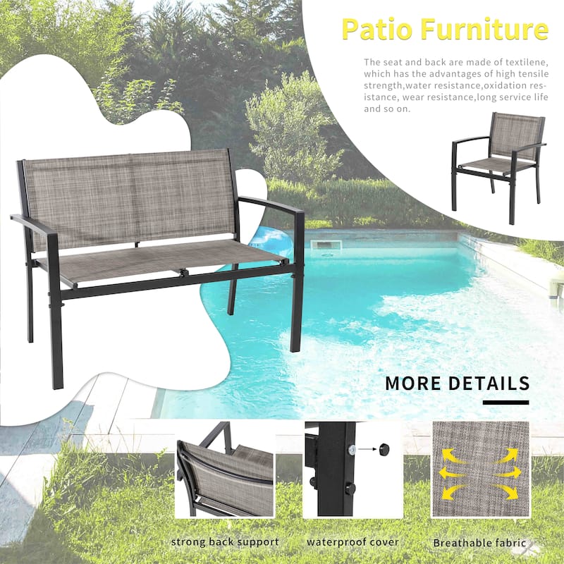Futzca 4-Piece Outdoor Patio Furniture Set, Textilene Bistro Patio Set