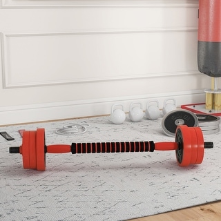 Soozier 6-in-1 Adjustable Dumbbell Set, Used as Kettlebell, Barbell, Dumbbell, Push-Up Stand, 66lbs Free Weights Set, Blue main image 0