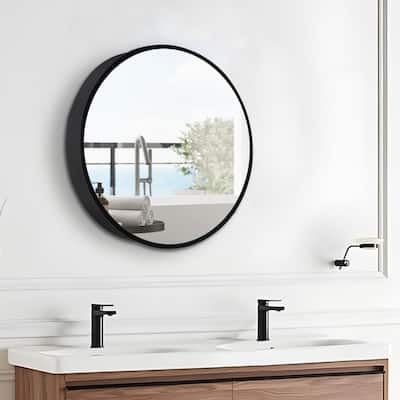 24x24 Round Surface Mount Bathroom Medicine Cabinet with Mirror