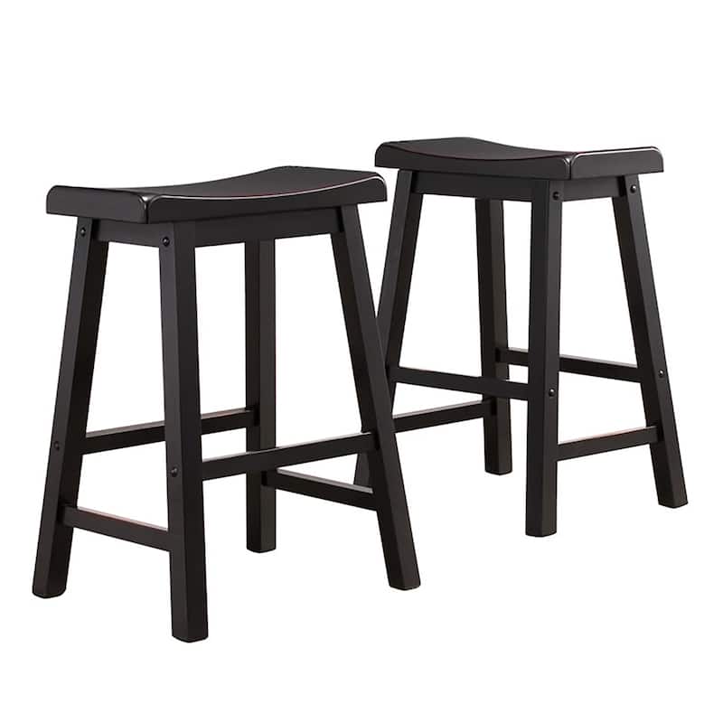 Salvador Saddle Seat Counter Stool (Set of 2) by iNSPIRE Q Bold - Black