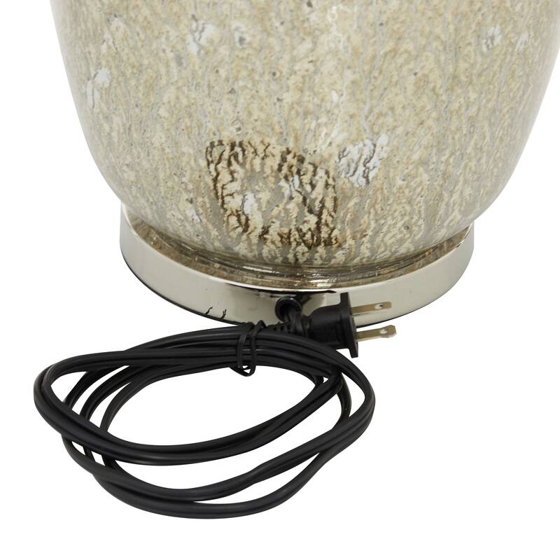 Silver Glass Room Table Lamp with Faux Mercury Glass Finish