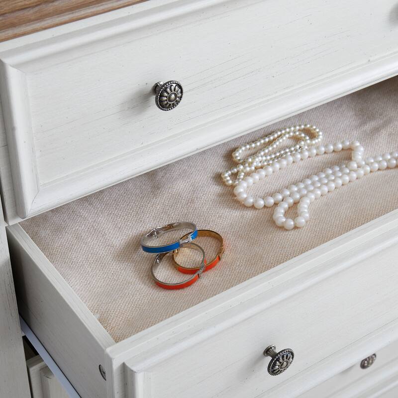 Beige Modern 5-Drawer Dresser, Stylish Closet Organizer Solution