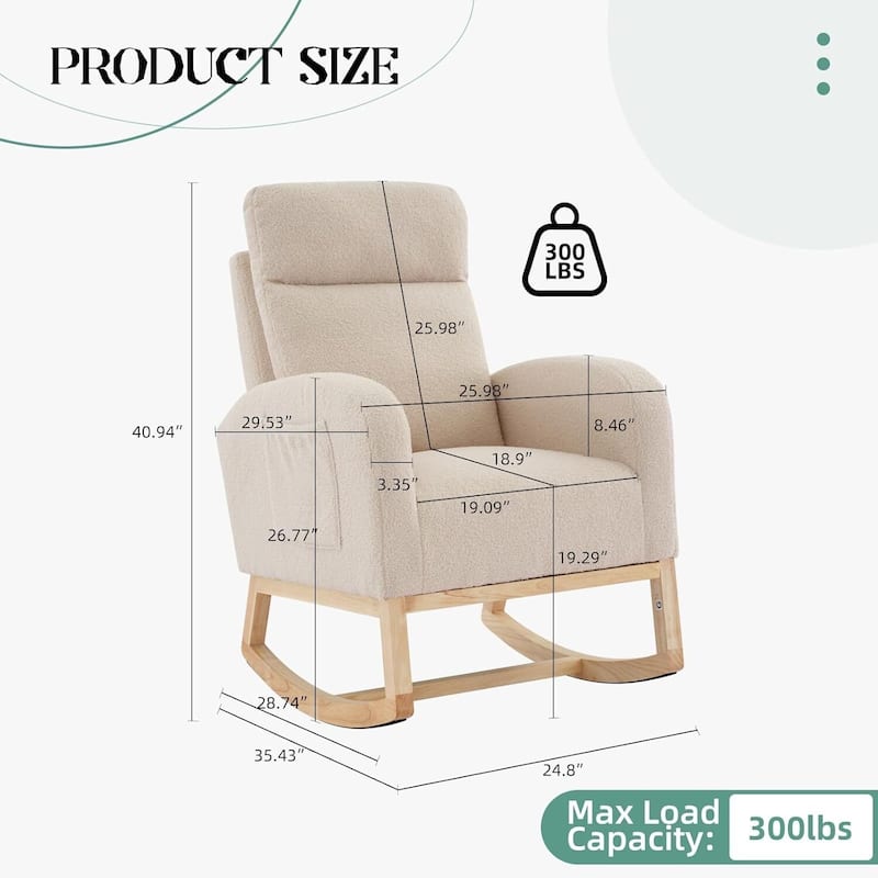 Rocking Chair for Living Room, Bedroom, Garden - 1PC